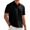 thumbnail image 1 of Dwelliawo Men's Knit Polo Shirts Casual Textured Stretchy Polo Shirts for Summer Vacation Black S, 1 of 4