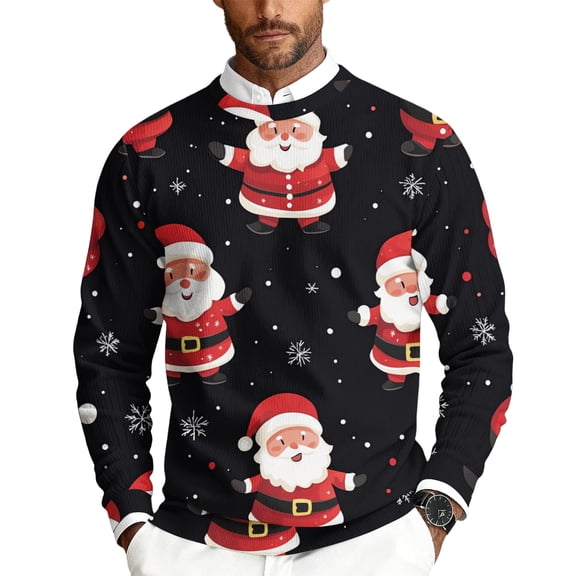 Dwelliawo Men's Knitwear Sweatshirt Long Sleeve Snowflake Snowflake Knitted Sweatshirt Ugly Loose Fit Crew Neck Warm Pullover Matching Funny Winter Sweaters Black 4XL