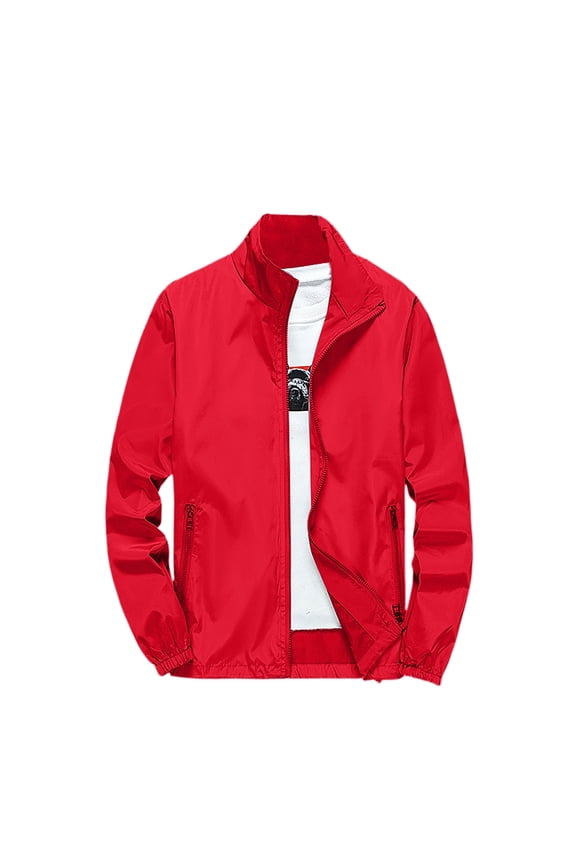 Men's Lightweight Waterproof Rain Jacket Waterproof Cycling Windbreaker Softshell Jackets Lightweight Hiking Work Travel Jacket Casual Rain Full Zip Raincoats with Pocket Clearance Red 5XL