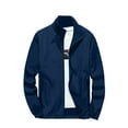 thumbnail image 1 of Dwelliawo Men's Lightweight Waterproof Rain Jacket Waterproof Running Windbreaker Lightweight Jacket Casual Outdoor Work Travel Jackets Softshell Winter Zip Up Coats with Pocket Dark Blue 2XL, 1 of 7