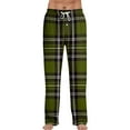 thumbnail image 1 of Dwelliawo Men's Pajama Bottoms Plaid Comfy Matching Pj Pants Cute Christmas Cute Pajama Pants Fuzzy Drawstring Sleep Sweatpants Army Green S, 1 of 6