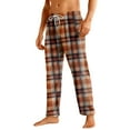 thumbnail image 1 of Dwelliawo Men's Pajama Pants Buffalo Plaid Comfy Christmas Pajama Pants Cute Christmas Matching Fall Pajamas Fuzzy Drawstring Sleep Pj Bottoms Orange XL, 1 of 6