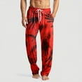 thumbnail image 1 of Dwelliawo Men's Pajama Pants Halloween Pumpkins Pant Soft Sleepwear Funny Pants Drawstring Separate Bottoms Pj Pants with Pockets Red L, 1 of 3