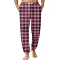 thumbnail image 1 of Dwelliawo Men's Pajama Pants Plaid Separate Bottoms Jogger Sleep Pant Loose Fit Elastic Waist Pajama with Pockets Soft Sleep Lounge Pants Purple Pink 2XL, 1 of 4