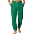 thumbnail image 1 of Dwelliawo Men's Pajama Pants Soft Sleepwear Lounge Pant Separate Bottoms Jogger Sleep Pants Casual Drawstring Pajama Pants with Pockets Green 2XL, 1 of 4