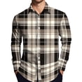 thumbnail image 1 of Dwelliawo Men's Plaid Button Down Shirt Plaid Flannel Shirts Long Sleeve Button Down Shirt Lightweight Retro Shirt Fall Top with Pocket Gray XL, 1 of 4