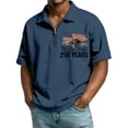 thumbnail image 1 of Dwelliawo Men's Polo Shirt Patriotic Graphic Short Sleeve Golf Shirt Blue 3xL, 1 of 4