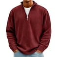 thumbnail image 1 of Dwelliawo Sweatshirts for Men Big and Tall Raglan Long Sleeve Turtleneck Sweatshirt Winter Lightweight Stand Collar Henley Shirt Red 3XL, 1 of 6