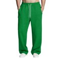 thumbnail image 1 of Dwelliawo Men's Sweatpants Elastic Waist Straight Leg Workout Pants Athletic Fleece Lounge Sweatpants with Pocket Fall Lightweight Pant Green 2XL, 1 of 7