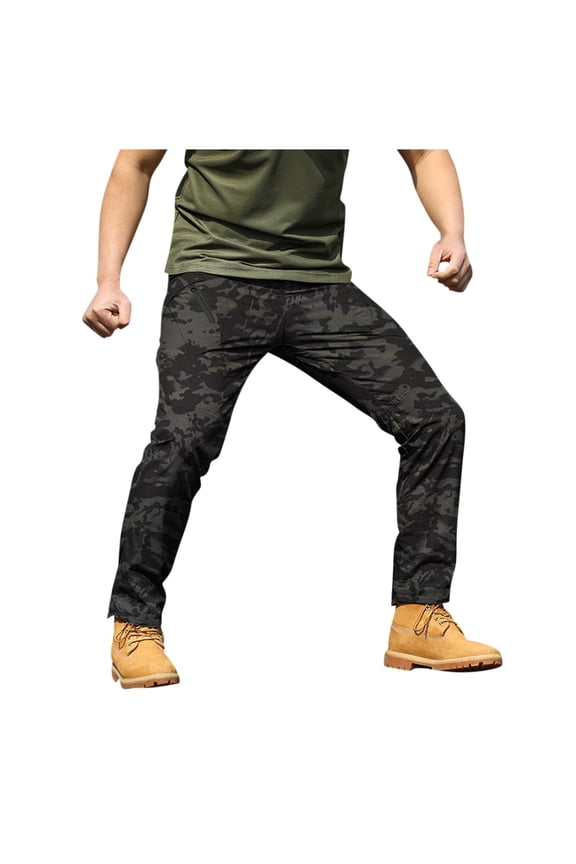 Men's Tactical Pant Cool Outdoor Work Pantalones Waterproof Construction Cargo Pant with Pocket Ripstop Fall Hiking Pants Leopard Print 3XL
