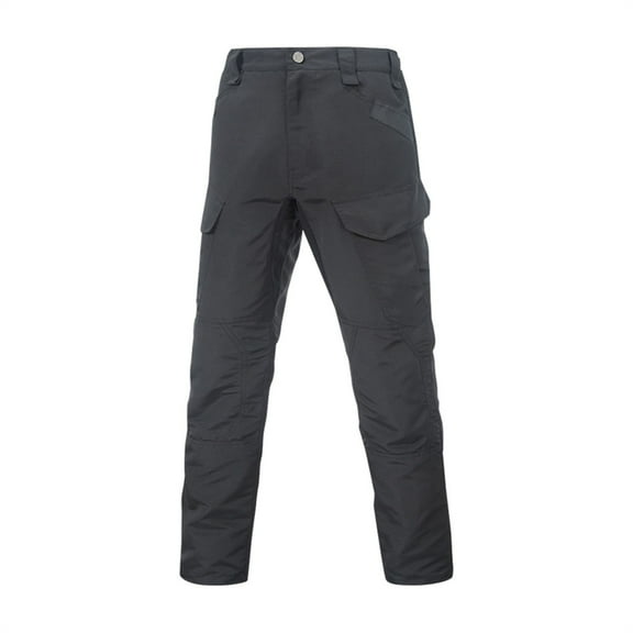 Dwelliawo Men's Tactical Pant Waterproof Construction Cargo Pant with Pocket Flex Hiking Big and Tall Outdoor Work Pantalones Black L