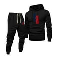 thumbnail image 1 of Dwelliawo Men's Tracksuit 2 Piece Hoodie and Sweatpants Solid Color Sweat Hoodie Joggers Athletic Pants Set Relaxed Fit Winter Suits with Pockets Black L, 1 of 4