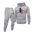 thumbnail image 1 of Dwelliawo Men's Tracksuits 2 Piece Set Solid Color Relaxed Fit Hoodie Jogging Running Pants Set Casual Winter Suit with Pockets Gray XL, 1 of 4