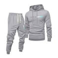 thumbnail image 1 of Dwelliawo Men's Tracksuits 2 Piece Set Solid Color Relaxed Fit Pullover Hoodies Joggers Athletic Pant Set Fleece Fall Suits with Pockets Gray L, 1 of 4