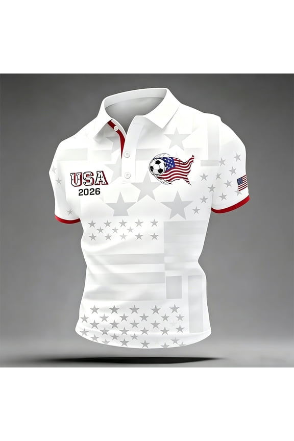 Men's USA Soccer Jersey Shirts 2026 Country Team Short Sleeve Crewneck Fan International Football Shirt Retro Streetwear Top White L