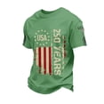thumbnail image 1 of Dwelliawo Men's Usa Patriotic Shirts 250th Patriotic 1776-2026 Shirt 1776-2026 T Shirts American Flag Plus Size Pullover Light Green L, 1 of 5