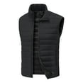 thumbnail image 1 of Dwelliawo Men's Vest Padded Outerwear Winter Casual Puffer Stand Collar Vest Lightweight Loose Thick Jacket Travel Outdoor Coats Black 32XL, 1 of 5