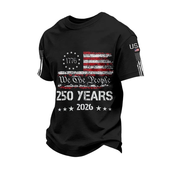Dwelliawo Mens 250 Anniversary Usa Shirt 250 Anniversary Usa Shirt 250th Patriotic 1776-2026 T Shirts 250 Years American America Independence T Shirt Pullover Black 2XL