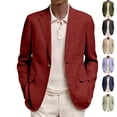 thumbnail image 1 of Dwelliawo Mens Blazer Two Button Business Casual Sports Coat Dress Suit Jacket Long Sleeve Regular Fit Winter Fall Jackets Wine XL, 1 of 4