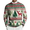 thumbnail image 1 of Dwelliawo Mens Christmas Sweater Knit Graphic Xmas Snowflake Sweater Lightweight Long Sleeve Ribbed Sweaters Relax Fit Christmas Pullover Sweaters Clearance Khaki 3XL, 1 of 6