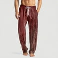 thumbnail image 1 of Dwelliawo Mens Halloween Pajama Pants Halloween Pumpkin Pant Soft Lounge Pants Elastic Waist Separate Bottoms Pj Pants with Pockets Deep Red XL, 1 of 3