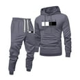 thumbnail image 1 of Dwelliawo Mens Hoodie Sweatsuit 2 Piece Solid Color Fleece Pullover Hoodies Jogging Running Pants Set Sweat Fall Suit with Pockets Gray L, 1 of 5