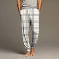 thumbnail image 1 of Dwelliawo Mens Pajama Pants Plaid Bottoms Jogger Pants Loose Fit Elastic Waist Pj Pants with Pockets Soft Sleep Loungewear Pant White 3XL, 1 of 4