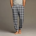 thumbnail image 1 of Dwelliawo Mens Pajama Pants Plaid Separate Bottoms Jogger Sleep Pant Casual Drawstring Pajama Pants with Pockets Soft Sleepwear Lightweight Pants Black M, 1 of 4