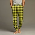 thumbnail image 1 of Dwelliawo Mens Pajama Pants Soft Sleepwear Loungewear Pants Bottoms Joggers Plaid Pant Casual Drawstring Pajama Pant with Pockets Yellow 3XL, 1 of 4
