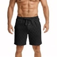 thumbnail image 1 of Dwelliawo Mens Shorts Midweight Beach Casual Elastic Waist Shorts Athletic Gym Shorts with Pockets Black S, 1 of 7