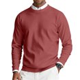 thumbnail image 1 of Dwelliawo Mens Sweater Crewneck Ribbed Sweater Lightweight Knit Slim Fit Dress Sweaters Thick Pullover Sweater Pullover Sweaters Clearance Vermilion M, 1 of 7