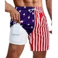thumbnail image 1 of Dwelliawo Mens Swim Trunks with Compression Liner Mens Bathing Suit Quick Dry Pockets Stretch Drawstring Shark Printed 2in1 3XL, 1 of 5