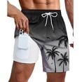 thumbnail image 1 of Dwelliawo Mens Swim Trunks with Compression Liner Pockets Drawstring Quick Dry Stretch Lined Funny Beach Swimming Surf 2XL, 1 of 5