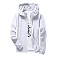 thumbnail image 1 of Dwelliawo Mens Waterproof Rain Jackets Waterproof Hiking Windbreaker Hooded Jacket Lightweight Work Travel Outdoor Jackets Softshell Winter Zip Up Coats with Pocket Clearance White L, 1 of 6