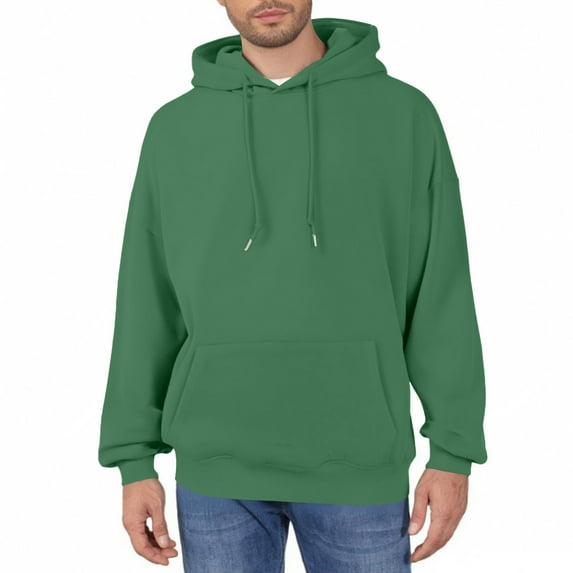 Dwelliawo Mint Green Hoodie Men Long Sleeve Hooded Sweatshirt Essentials Fashion Fleece Hoodie with Pocket Lightweight Hoodies Pullover 3XL