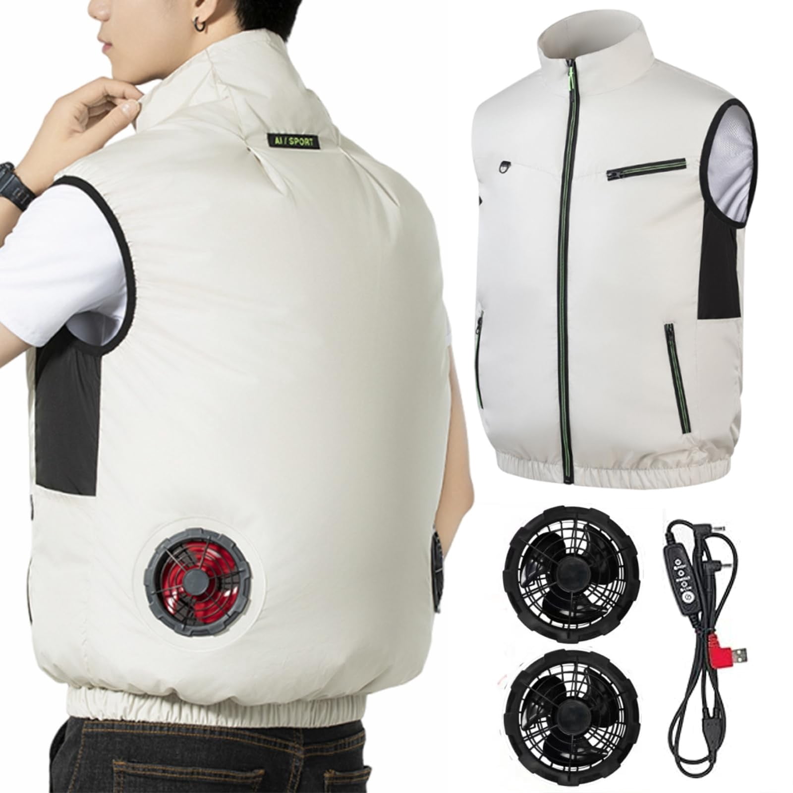 Dwelliawo Noraui Storm Fan Jacket for Men - 360° Cooling Vest with