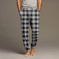thumbnail image 1 of Dwelliawo Pajama Pants Men Plaid Separate Bottoms Jogger Pant Casual Elastic Waist Pajama Pant with Pockets Soft Sleepwear Lounge Pants Dark Gray M, 1 of 4