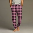 thumbnail image 1 of Dwelliawo Pajama Pants Men Plaid Separate Bottoms Jogger Pants Casual Elastic Waist Pj Pants with Pockets Soft Lightweight Pant Purple Pink 2XL, 1 of 4