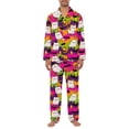 thumbnail image 1 of Dwelliawo Pink Ghost Halloween Pajama Set Stars Pjs Sets for Men Soft Button Sleep Wear Set Red S, 1 of 4
