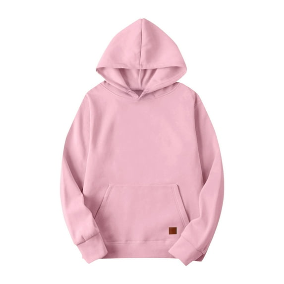 Dwelliawo Pink Hoodies for Men Essentials Fashion Fleece Hoodies with Drawstring Long Sleeve Crewneck Sweatshirts Lightweight Hoodies Pullover 2XL