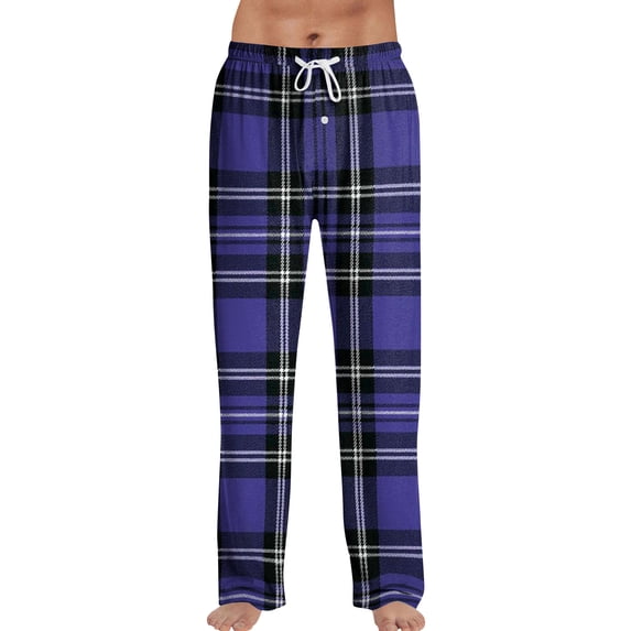 Dwelliawo Plaid Pants Men 2025 Lounge Wide Leg Buffalo Plaid Pj Pants Soft Comfy Matching Pajama Pants Christmas Drawstring Pj Bottoms Dark Purple XL