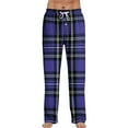 thumbnail image 1 of Dwelliawo Plaid Pants Men Plaid Comfy Pj Pants Baggy Christmas Casual Pajamas Fleece Drawstring Sleep Matching Pajama Bottoms Dark Purple 2XL, 1 of 6