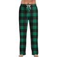 thumbnail image 1 of Dwelliawo Plaid Pants Men Wide Leg Casual Comfy Plaid Plaid Pj Pants Fleece Christmas Casual Pajama Pants Baggy Sleep Pj Bottoms Mint Green XL, 1 of 6