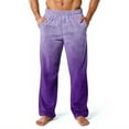 thumbnail image 1 of Dwelliawo Plush Pajama Pants for Men Casual Soft Pants Gradient Fleece Thick Pjs Pants Fuzzy Fluffy Loose Fit Fall Winter Pj Bottoms with Pockets Purple 3XL, 1 of 5
