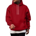 thumbnail image 1 of Dwelliawo Red Sweatshirts for Men Essentials Casual Fleece Hoodie with Pocket Long Sleeve Crewneck Sweatshirt Lightweight Hoodies Pullover XL, 1 of 4