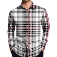 thumbnail image 1 of Dwelliawo Shirt for Men Plaid Button Down Shirts Casual Flannel Shirt Lightweight Oversized Shirt Fall Tops with Pocket White L, 1 of 4