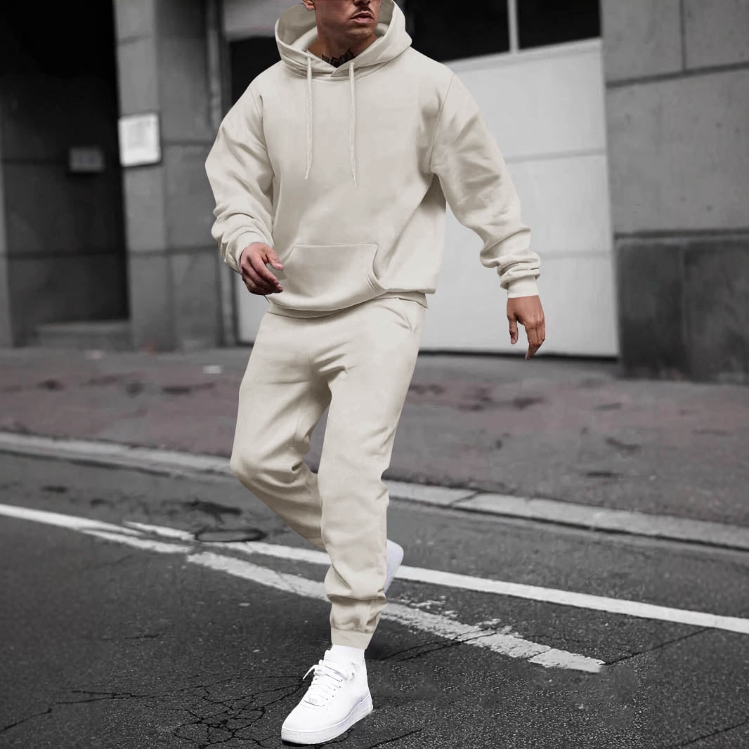 HUMAN MADE SWEAT FLEECE PANTS 今期 2色セット Dwelliawo Men's Tracksuits 2 Piece Set Solid Color Fleece Hoodie