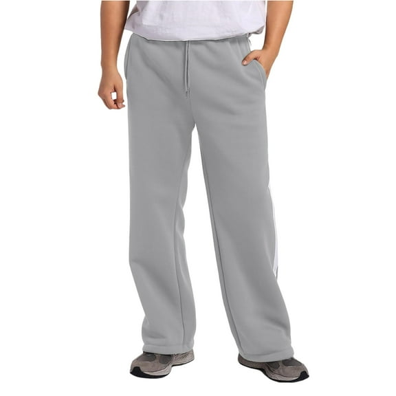 Dwelliawo Sweatpants for Men Athletic Lounge Fleece Sweatpant with Pocket Elastic Waist Straight Leg Gym Pant Winter Lightweight Pants Light Gray S
