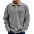 thumbnail image 1 of Dwelliawo Sweatshirts for Men Waffle Corduroy Quarter Zip Outfits Trendy Collared Sweatshirts Fall Spring Long Sleeve Sweatshirt Gray M, 1 of 6