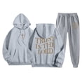 thumbnail image 1 of Dwelliawo Sweatsuits for Men 2 Piece Christian Graphic Casual Pullover Hoodies Jogging Running Pants Set Sweat Winter Suits with Pockets Gray L, 1 of 3